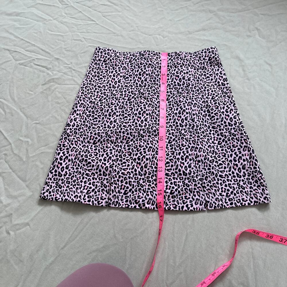 Topshop Pink Leopard Print Mini Skirt Stretchy Bodycon Pencil Sz 2 Mcbling - Picture 8 of 8
